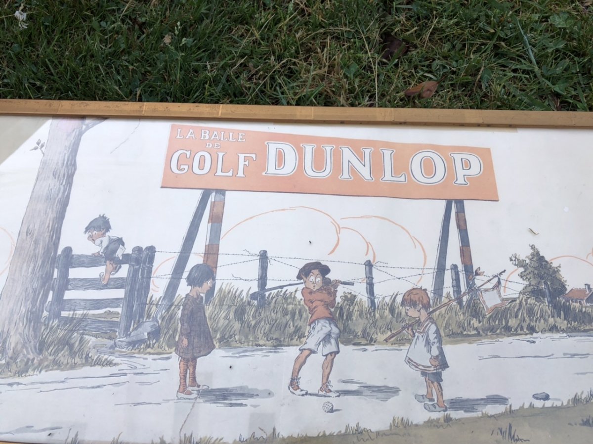Affiches Publicitaires ,caricature,Dunlop,golf,vers 1920,René Baudichon.-photo-4