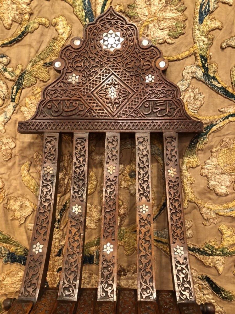 Folding Chair In Carved Wood, Syria, XIXth Century-photo-2