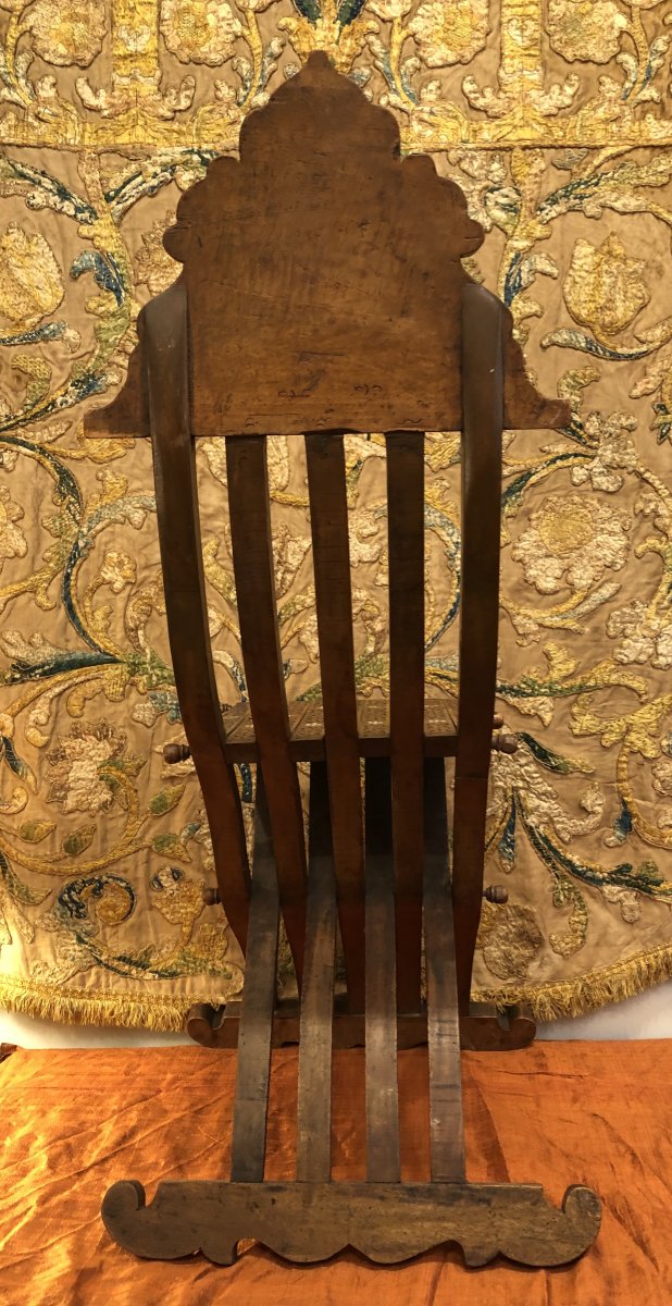 Folding Chair In Carved Wood, Syria, XIXth Century-photo-5