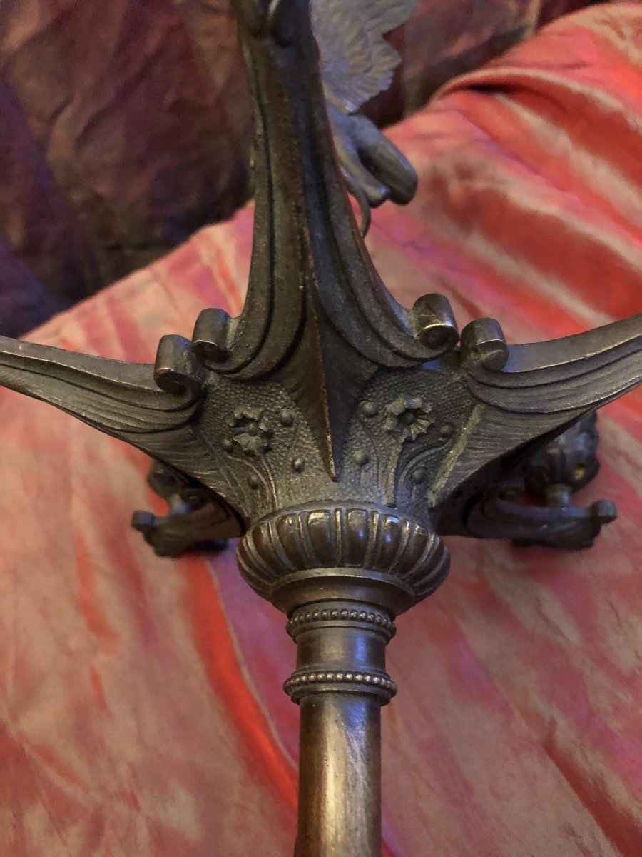 Paire de Candélabres,bronze,aux Hérons,XIXème Siècle -photo-5