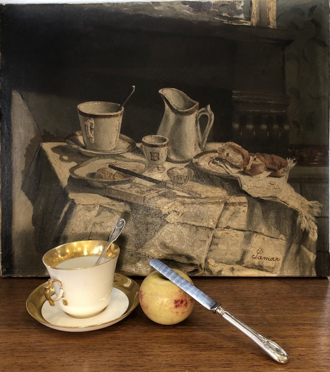 Table, Oil On Canvas, XXth Century
