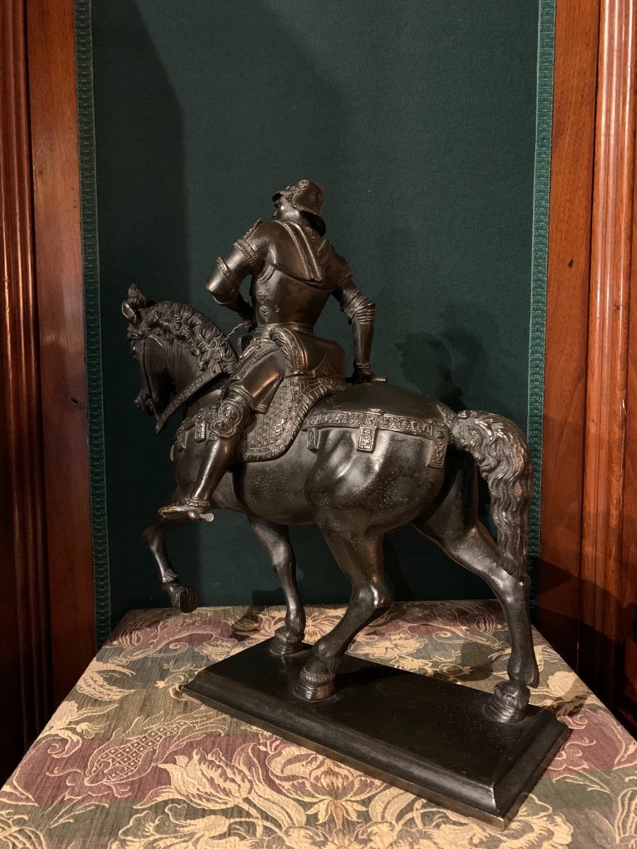 Bartoloméo Colleoni, Known As Le Colleone, Equestrian Statue, Bronze, Early 19th Century-photo-4