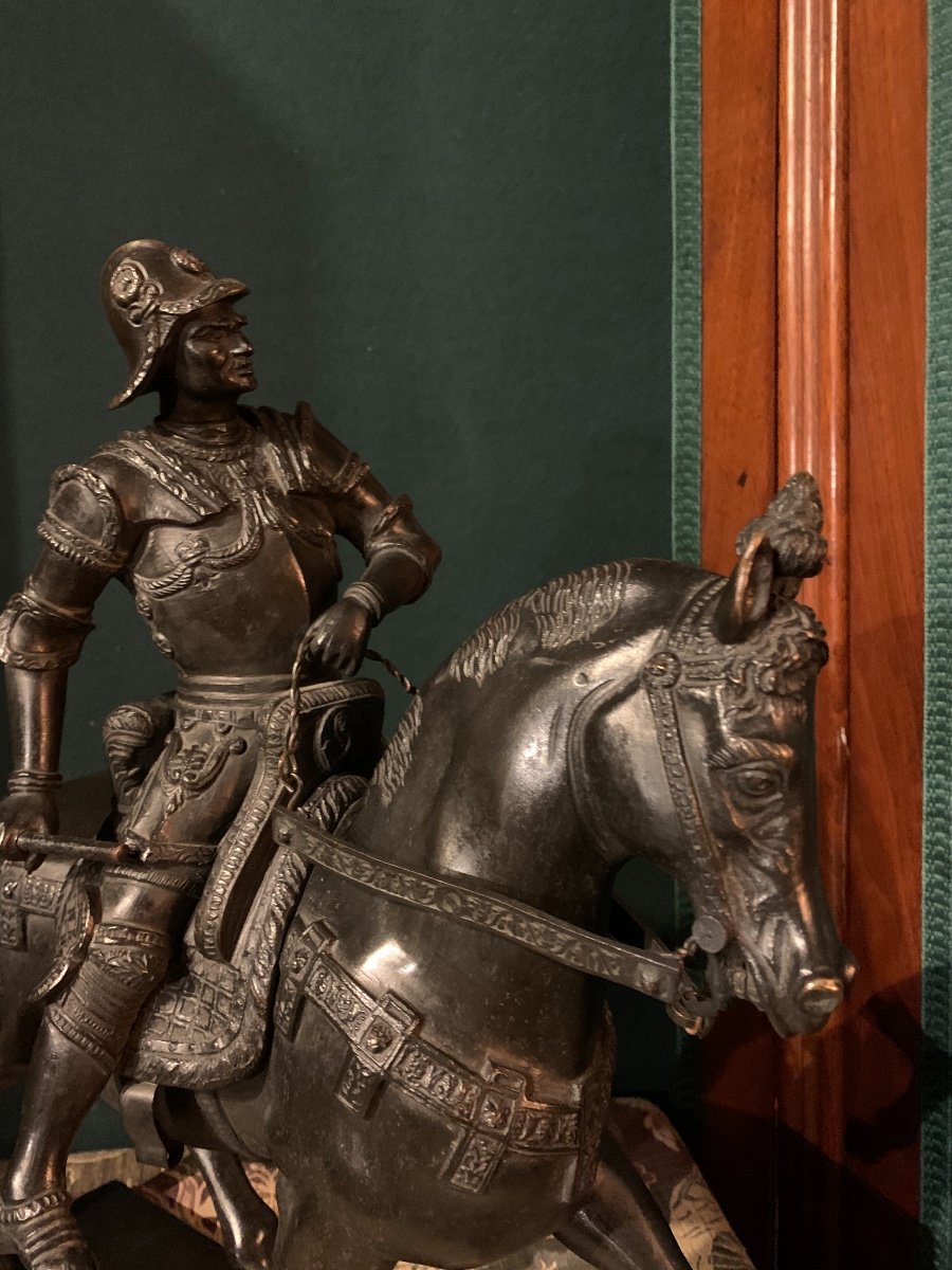 Bartoloméo Colleoni, Known As Le Colleone, Equestrian Statue, Bronze, Early 19th Century-photo-4