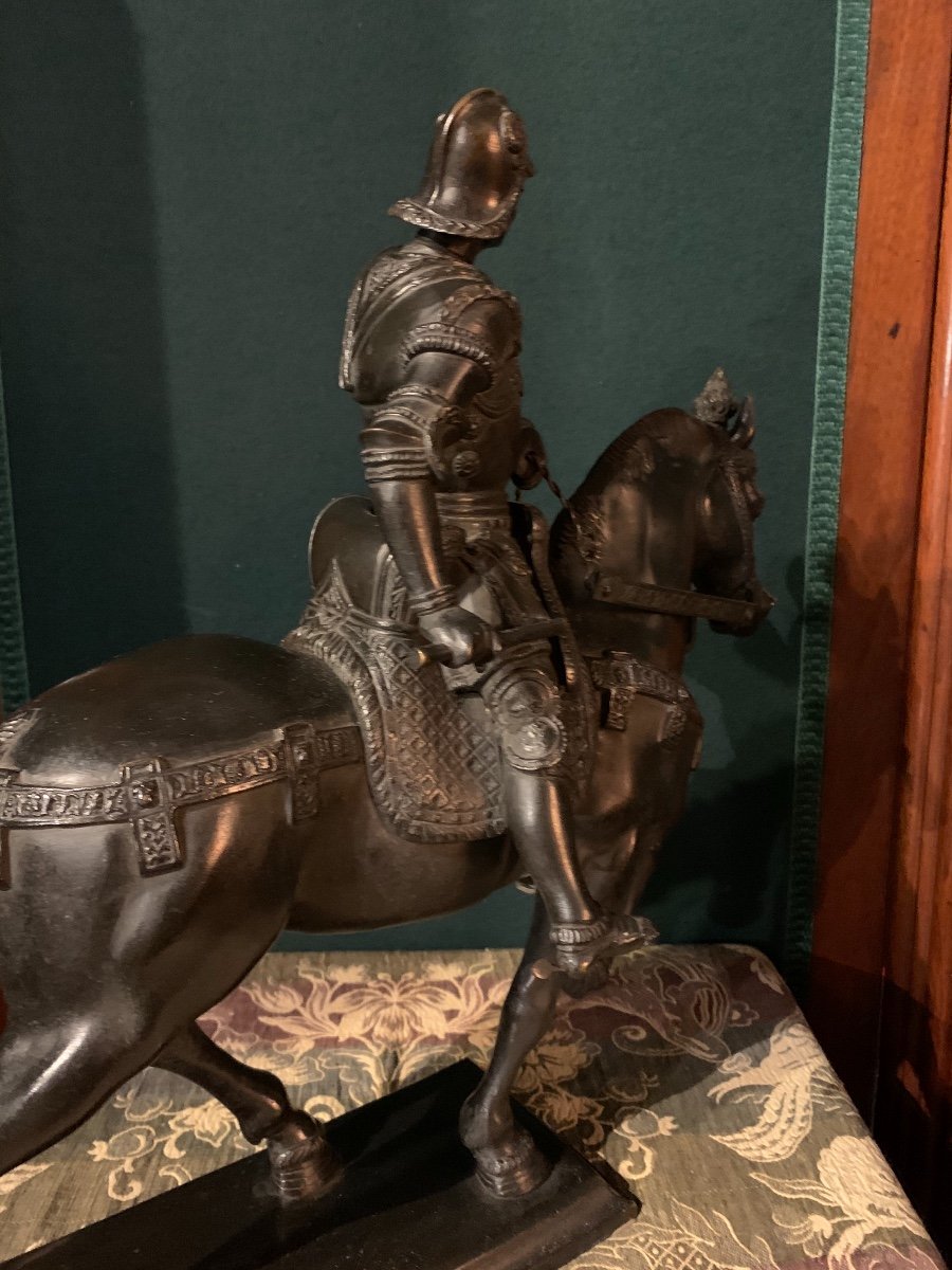 Bartoloméo Colleoni, Known As Le Colleone, Equestrian Statue, Bronze, Early 19th Century-photo-6