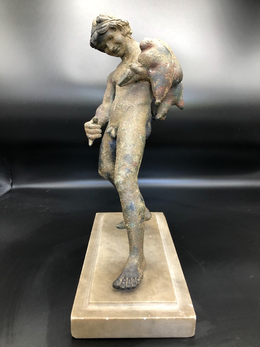 Bronze Sculpture, Faun In The Other, XIXth Century-photo-3