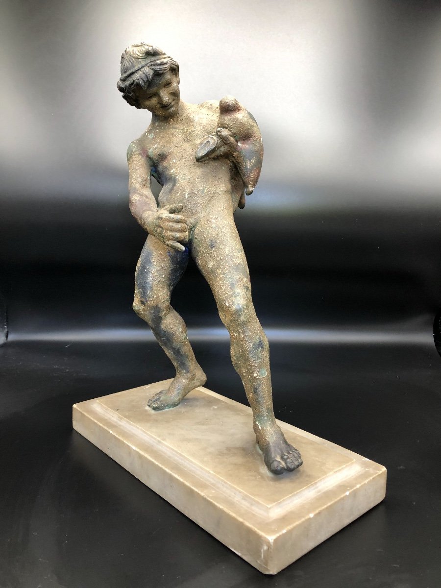 Bronze Sculpture, Faun In The Other, XIXth Century