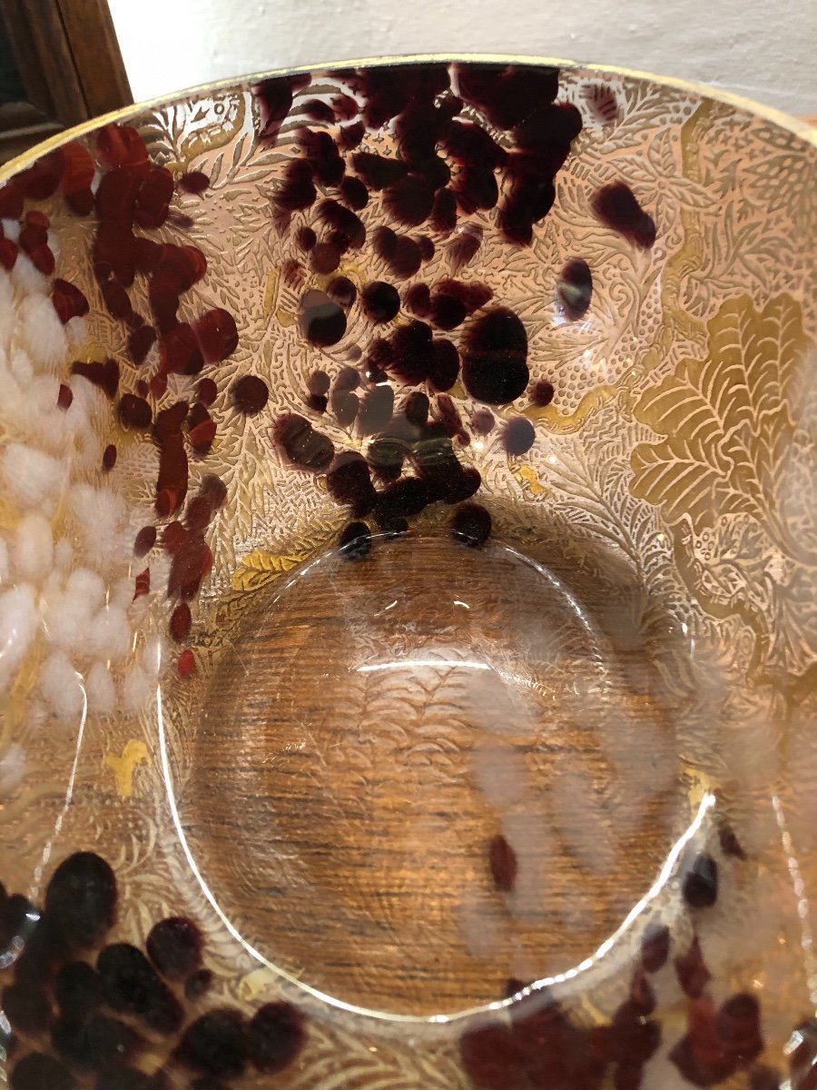 Vase ,coupe ,cristallerie de Clichy,début XXème Siècle -photo-3