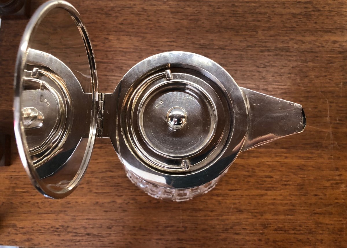 Pitcher, Jug, Silver And Crystal, Mappin & Webb, 20th Century-photo-7