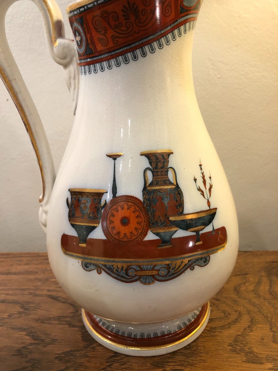 Pair Of Pitchers, Staffordshire, Porcelain, XIXth Century-photo-2