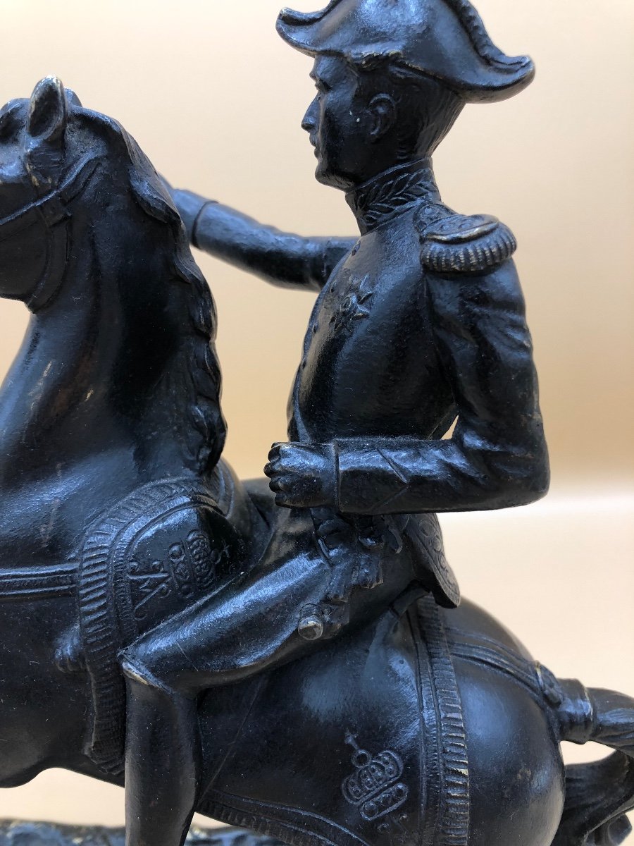 Sculpture en Bronze,militaire à Cheval,XIXème Siècle -photo-3