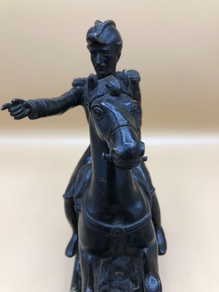 Sculpture en Bronze,militaire à Cheval,XIXème Siècle -photo-1