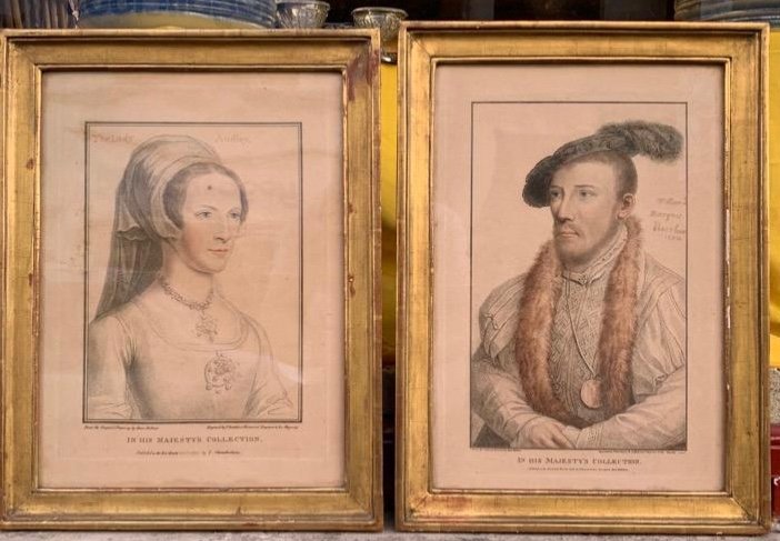 Paire de Gravures,portraits,d’après Holbein,XIXème Siècle 