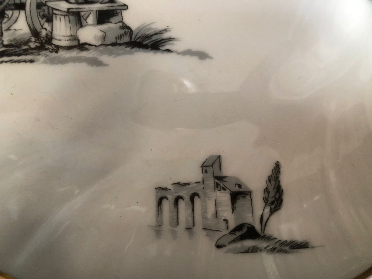 Series Of 12 Plates And Two Raviers, Limoges, Bernardaud, Marie Antoinett-photo-3