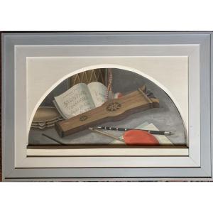 Ramiro Arrue ,tableau Basque,instruments  de Musique,xx ème Siècle 