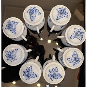 Service pots à crème porcelaine fin du XIX ème,début XX ème siècle 