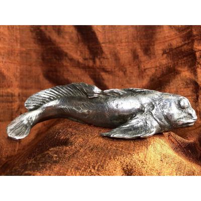 Poisson,bronze Argenté,presse Papier,XXème Siècle 