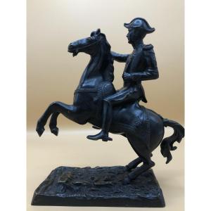 Bronze Sculpture, Military On Horseback, XIXth Century