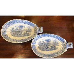 Pair Of Raviers, Bordeaux Earthenware, David Johnson, 19th Century