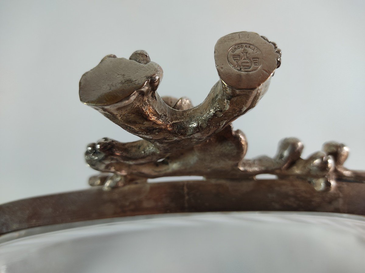 Coupe Jardinière cristal Baccarat et bronze Art Nouveau-photo-6