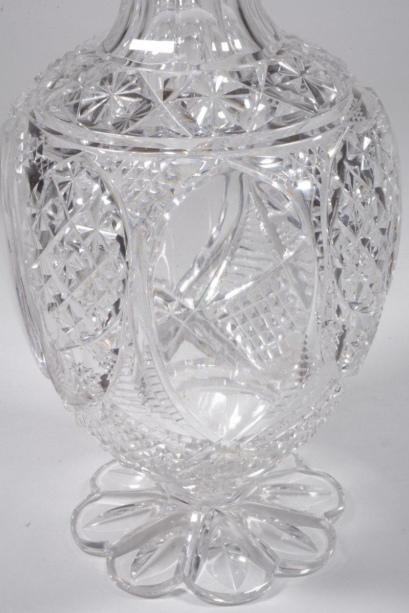 Ewer, Baccarat Crystal Carafe And Silver Metal XIX-photo-5
