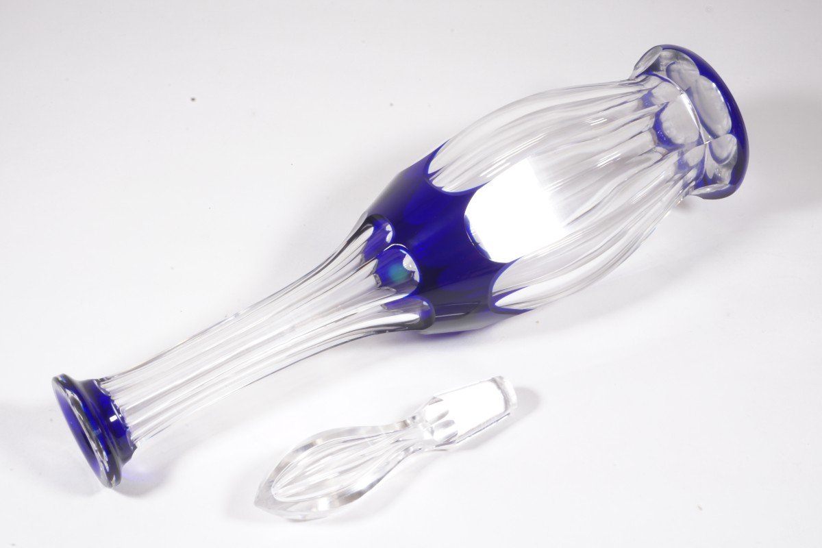  Small Saint Louis Blue Crystal Carafe-photo-4