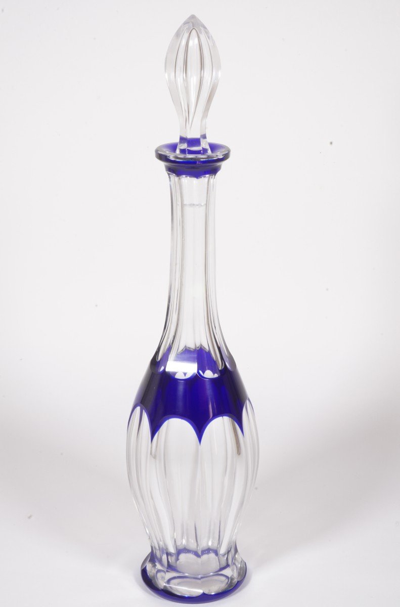  Small Saint Louis Blue Crystal Carafe