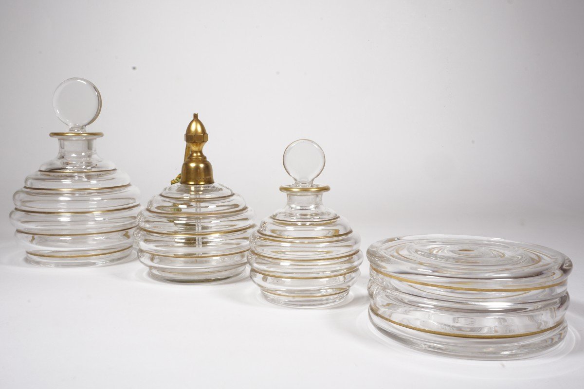 Perfume Set, Baccarat Crystal Toiletry  Set Georges Chevalier-photo-2