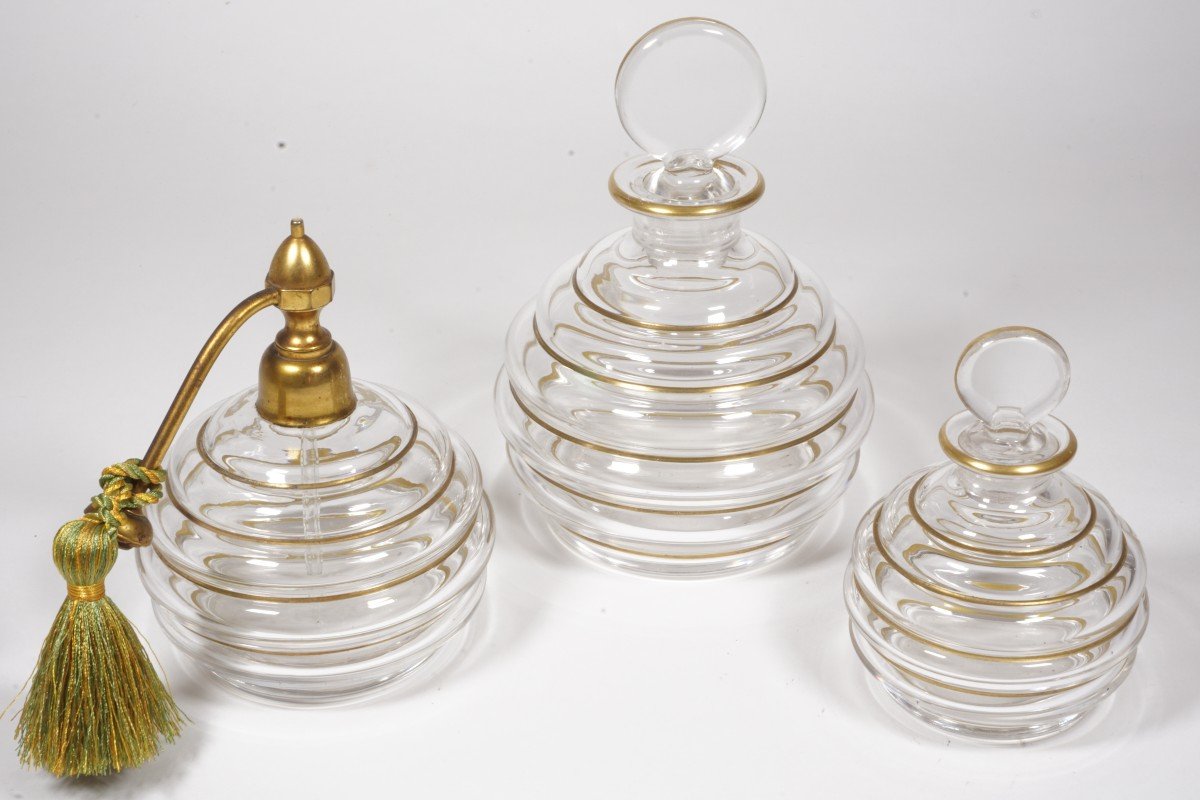 Perfume Set, Baccarat Crystal Toiletry  Set Georges Chevalier-photo-2