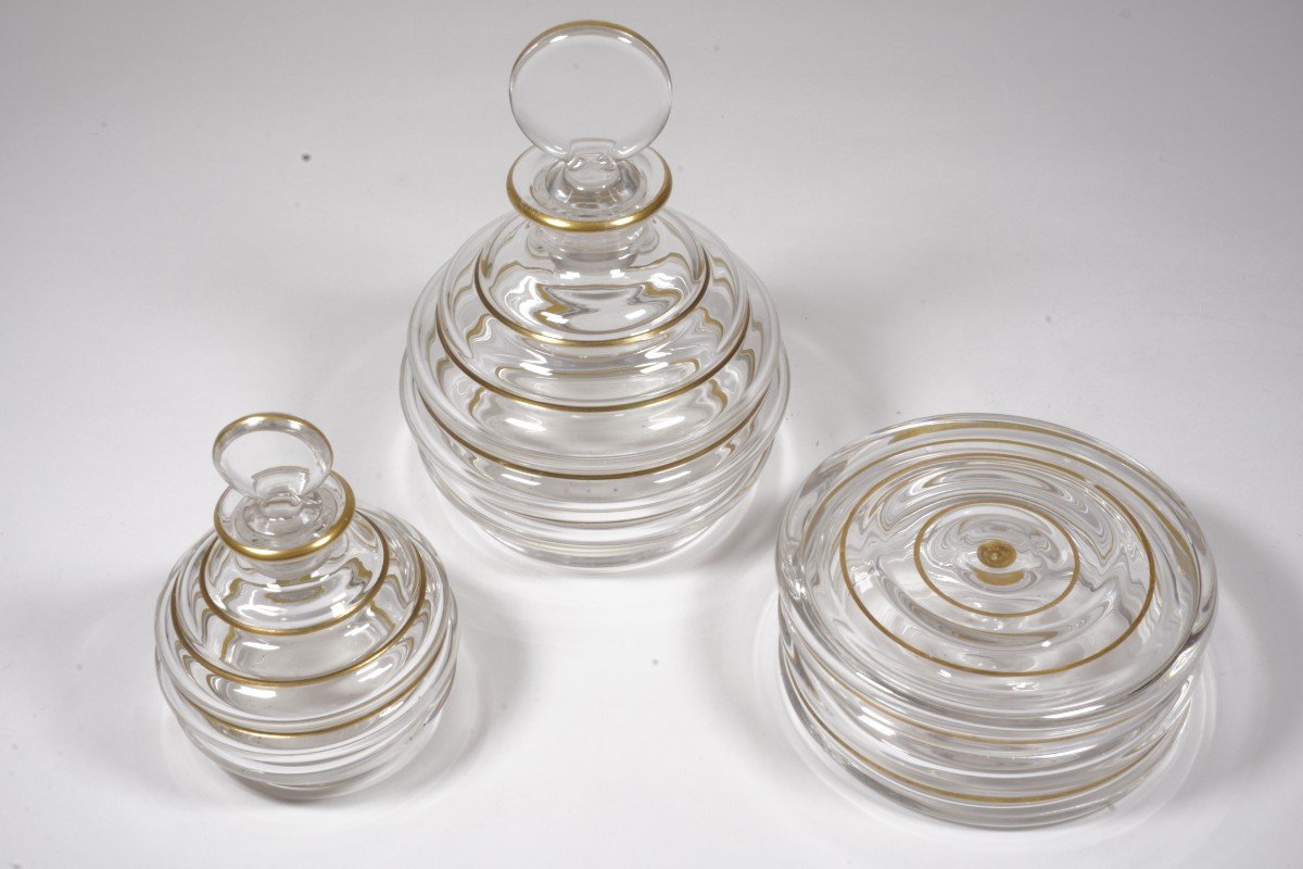 Perfume Set, Baccarat Crystal Toiletry  Set Georges Chevalier-photo-4