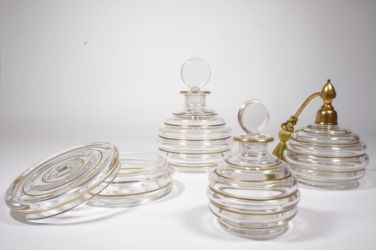 Perfume Set, Baccarat Crystal Toiletry  Set Georges Chevalier-photo-8