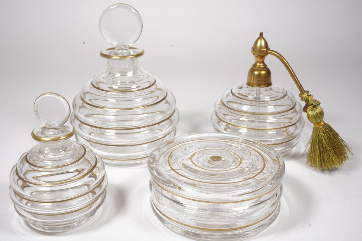 Perfume Set, Baccarat Crystal Toiletry  Set Georges Chevalier