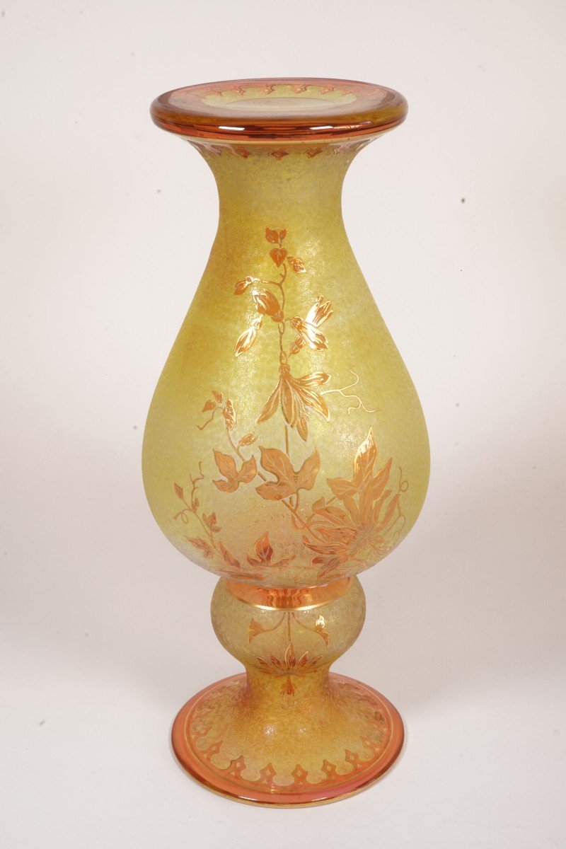Saint Louis Crystal Vase Engraved Around 1900-photo-3