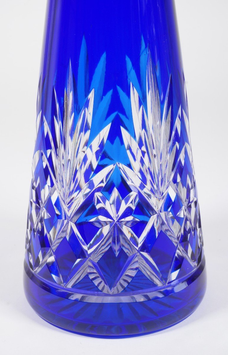 Grande carafe cristal Saint Louis Massenet Bleu-photo-3