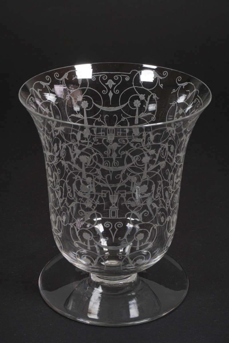 Vase cristal gravé Baccarat Michelangelo
