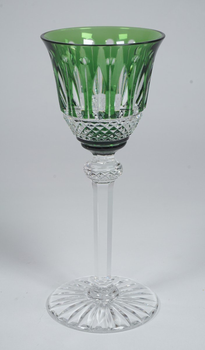 White Wine Glass, Porto, Saint Louis Tommy Green Crystal