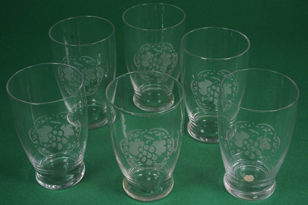6 Gobelets, Verres, Flutes à Champagne Cristal Baccarat-photo-3