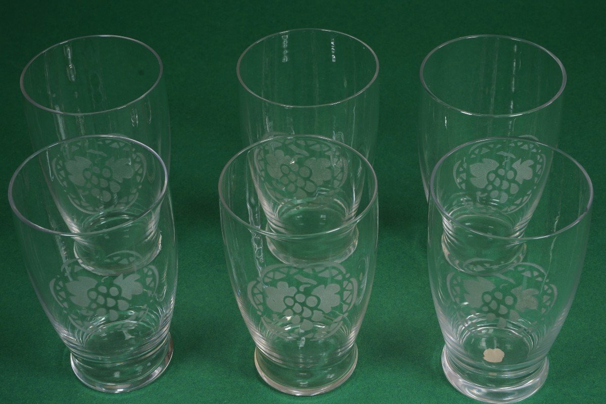 6 Gobelets, Verres, Flutes à Champagne Cristal Baccarat-photo-2