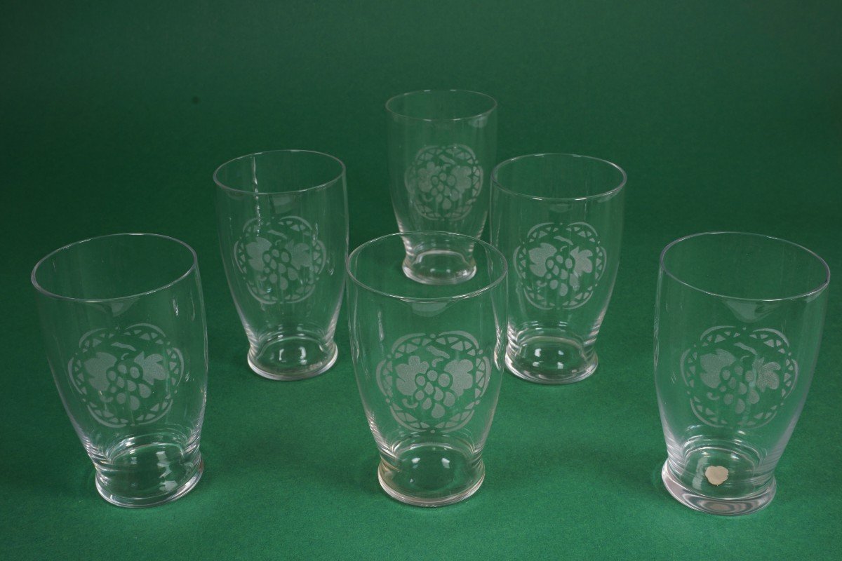 6 Gobelets, Verres, Flutes à Champagne Cristal Baccarat