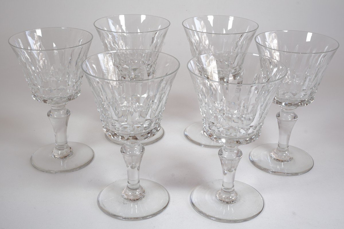 6 Verres à Vin Rouge N°4 Cristal Baccarat Piccadilly