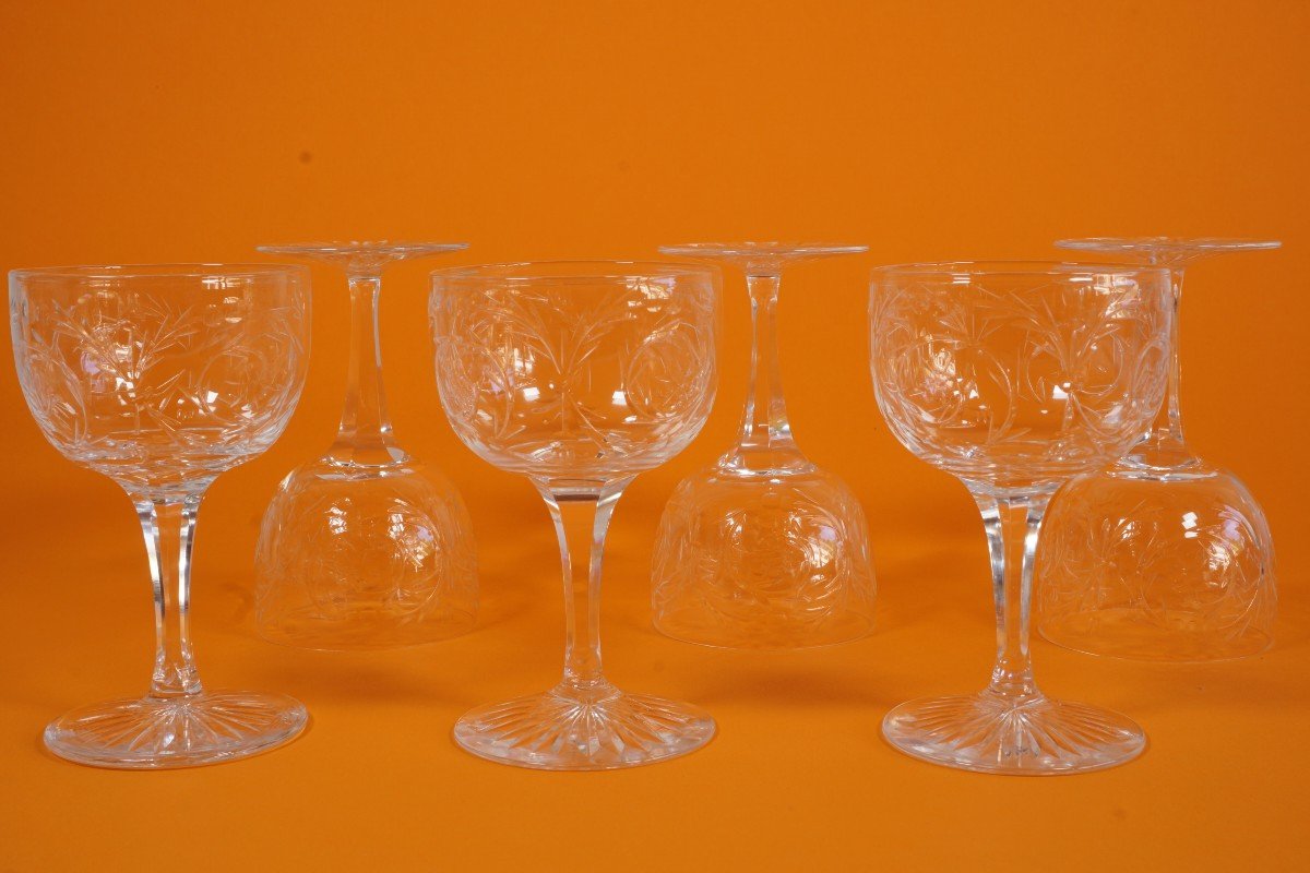 6 verres à vin cristal gravé Baccarat-photo-1