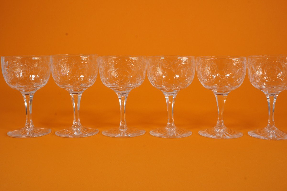 6 verres à vin cristal gravé Baccarat-photo-2
