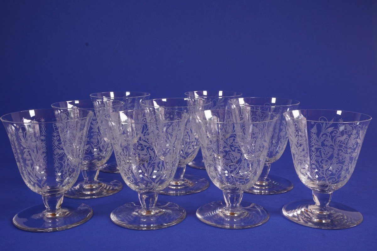 9 Baccarat Argentina Crystal Wine Glasses-photo-2