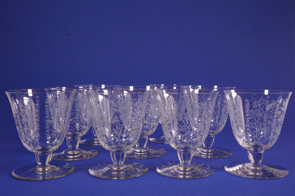 9 Baccarat Argentina Crystal Wine Glasses-photo-1