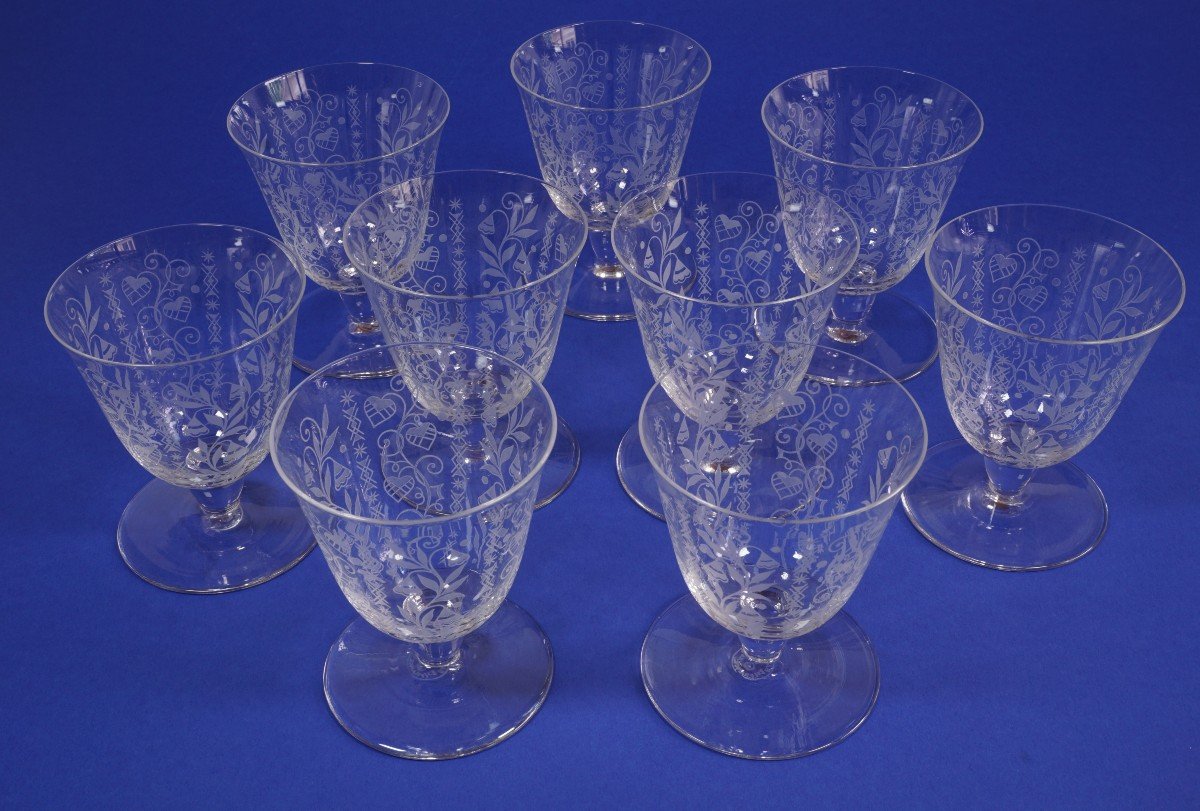9 Baccarat Argentina Crystal Wine Glasses
