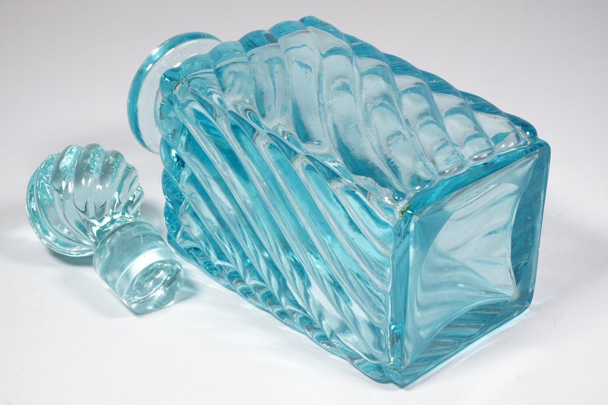 Toiletry, Perfume  Bottle, Baccarat Crystal Blue Bamboo -photo-4