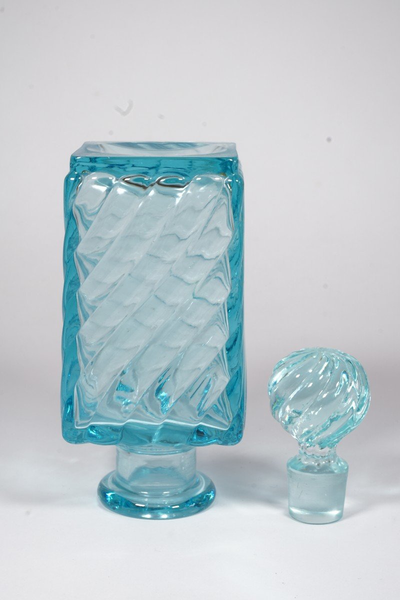 Toiletry, Perfume  Bottle, Baccarat Crystal Blue Bamboo -photo-2