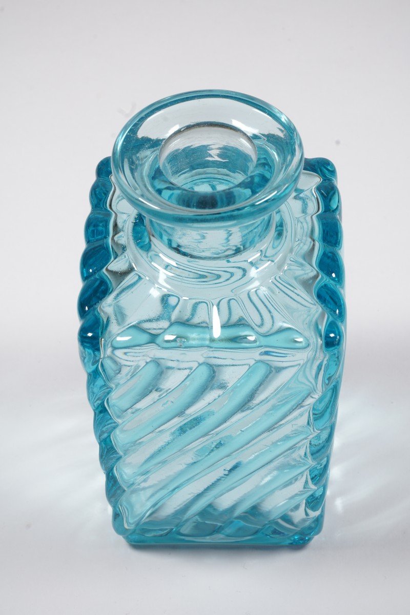 Toiletry, Perfume  Bottle, Baccarat Crystal Blue Bamboo -photo-3