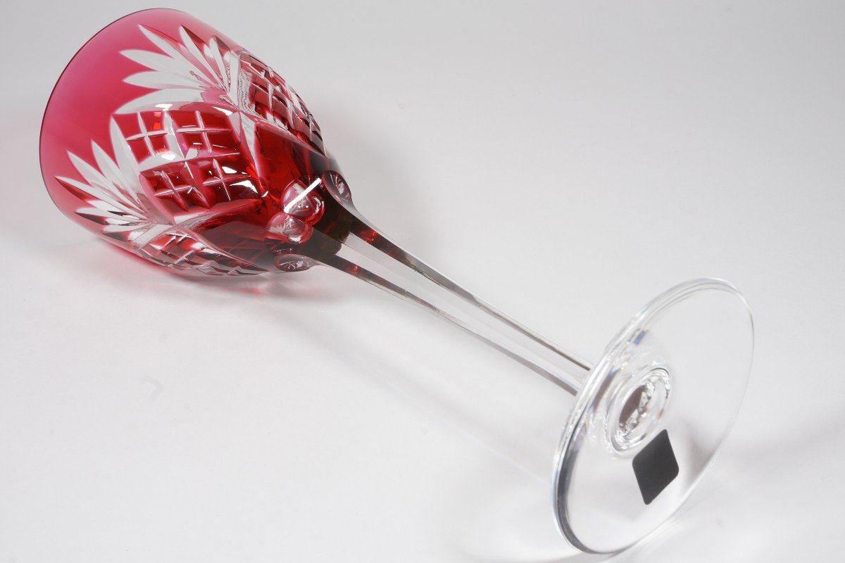 Large Rhine Wine Glass, Roemer Saint Louis Chantilly Red Crystal-photo-4