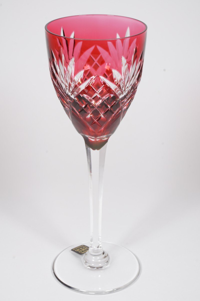 Large Rhine Wine Glass, Roemer Saint Louis Chantilly Red Crystal-photo-1