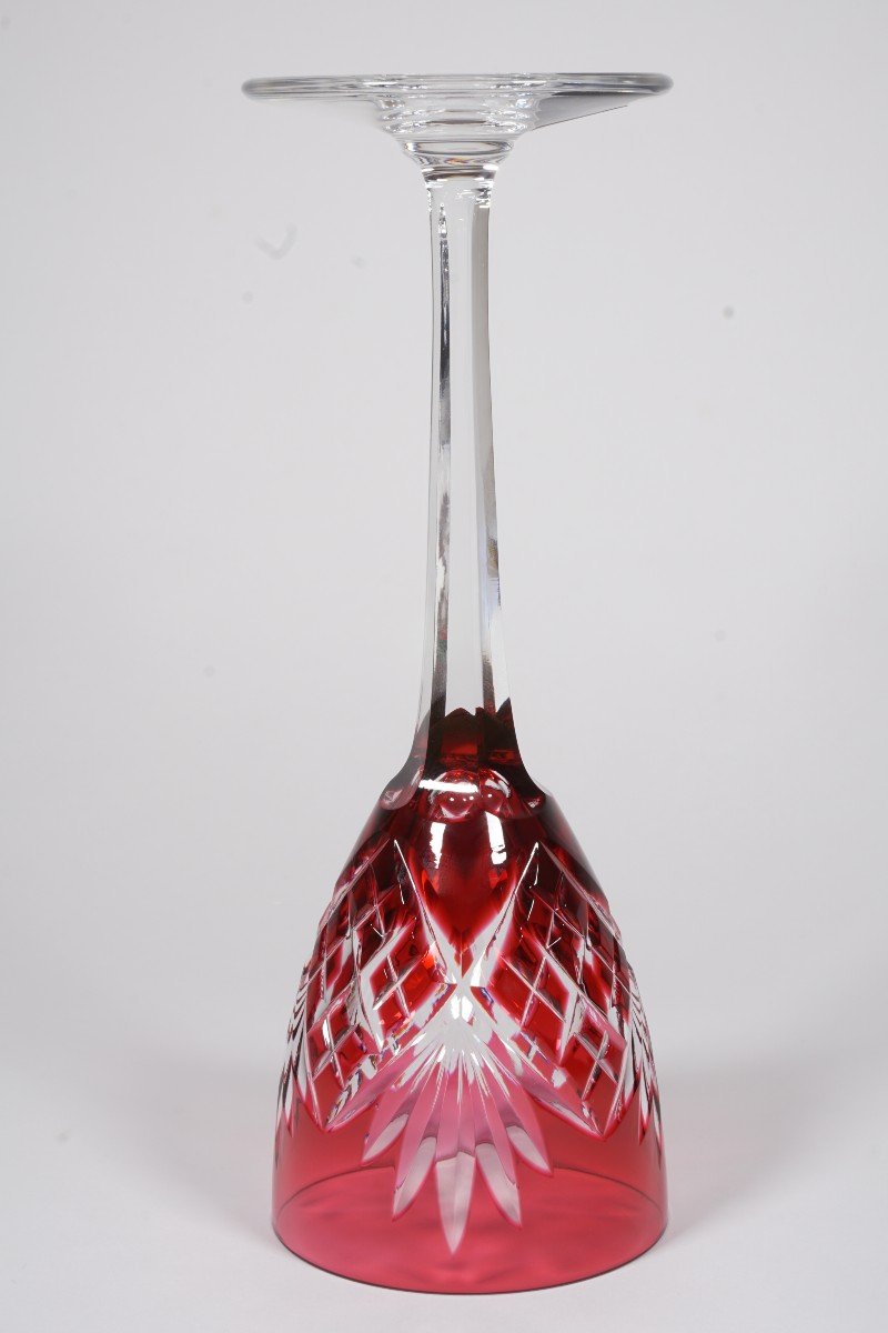 Large Rhine Wine Glass, Roemer Saint Louis Chantilly Red Crystal-photo-3